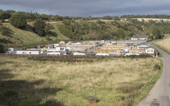 Travellers site at St Cyrus.