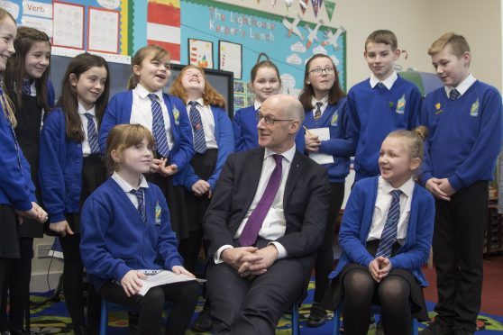 Deputy First Minister John Swinney saw the work being done at Maisondieu Primary on mental health and well-being during a recent visit.