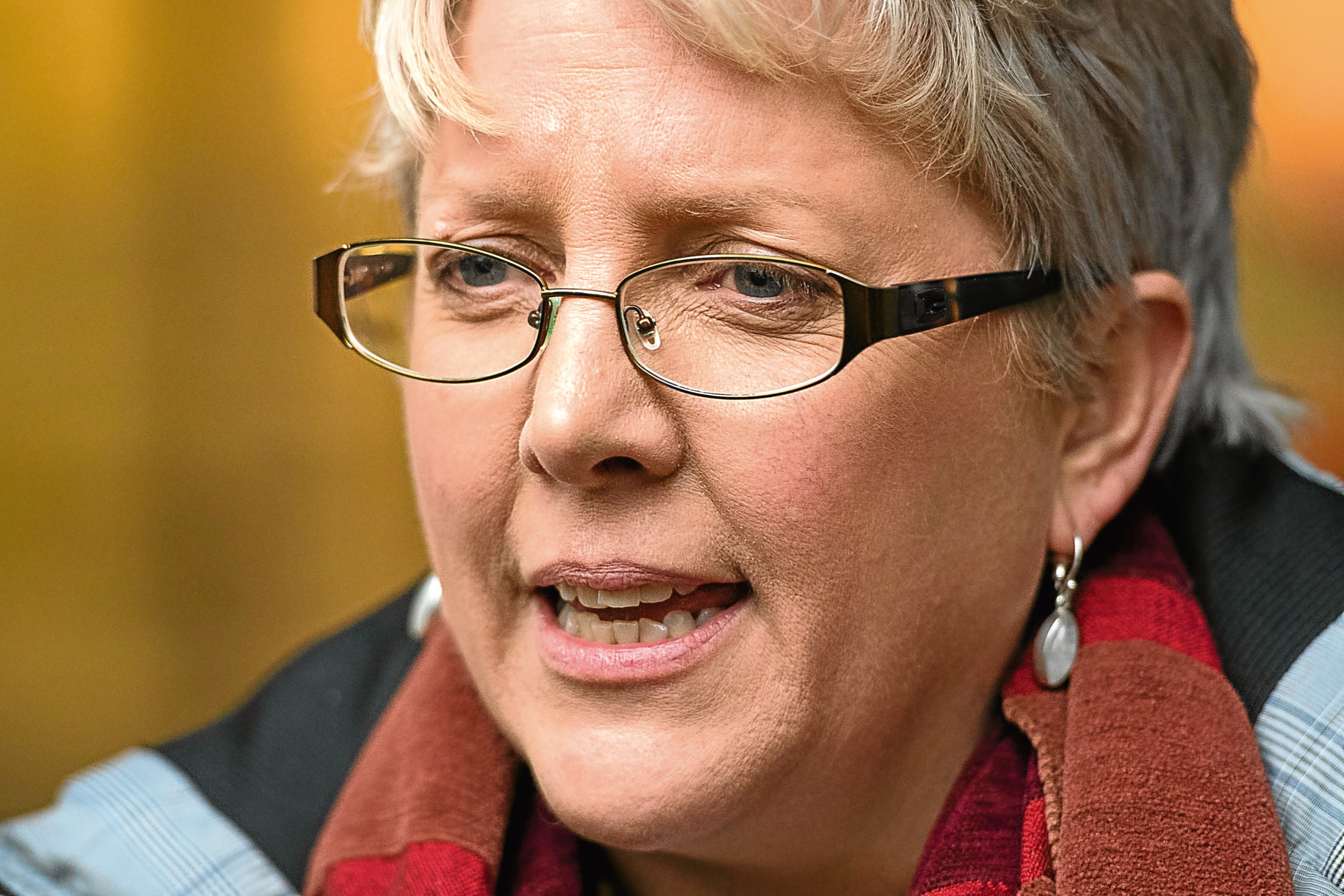 Journalist Carrie Gracie speaks to the media outside BBC Broadcasting House in London after she turned down a £45,000 rise, describing the offer as a "botched solution" to the problem of unequal pay at the BBC.