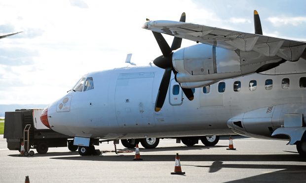 A Loganair plane is readied for take off at Dundee Airport on the airlines first day of solo flying in September.