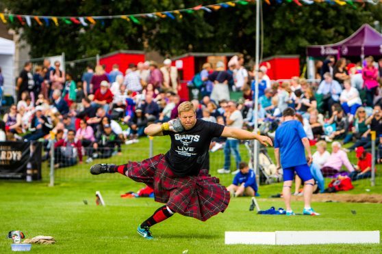 Heavyweight Scott Rider during the shot putt at a previous Crieff Highland Gathering.