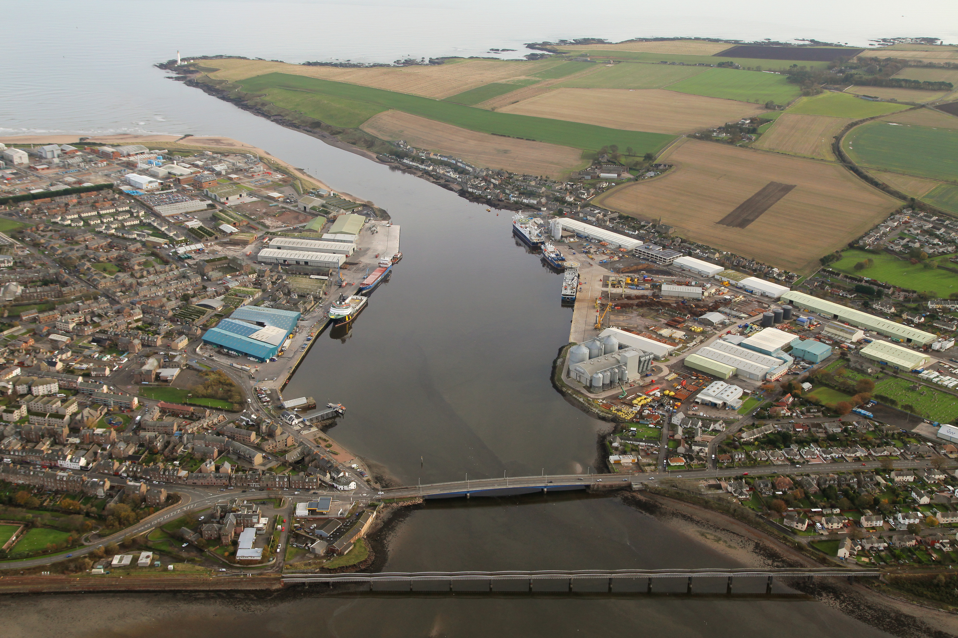 An aerial picture of Montrose Port.