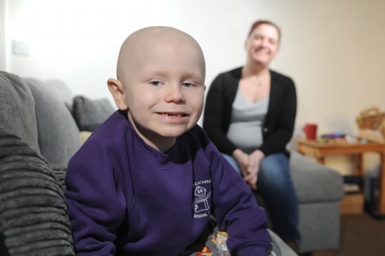 Carson Gallacher and his mum Lynne Massie