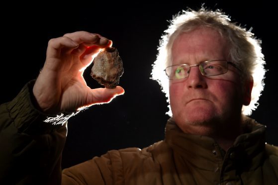 Glyn Lewis was out walking near Montrose at the weekend and found what he believes is meteor fragments.
