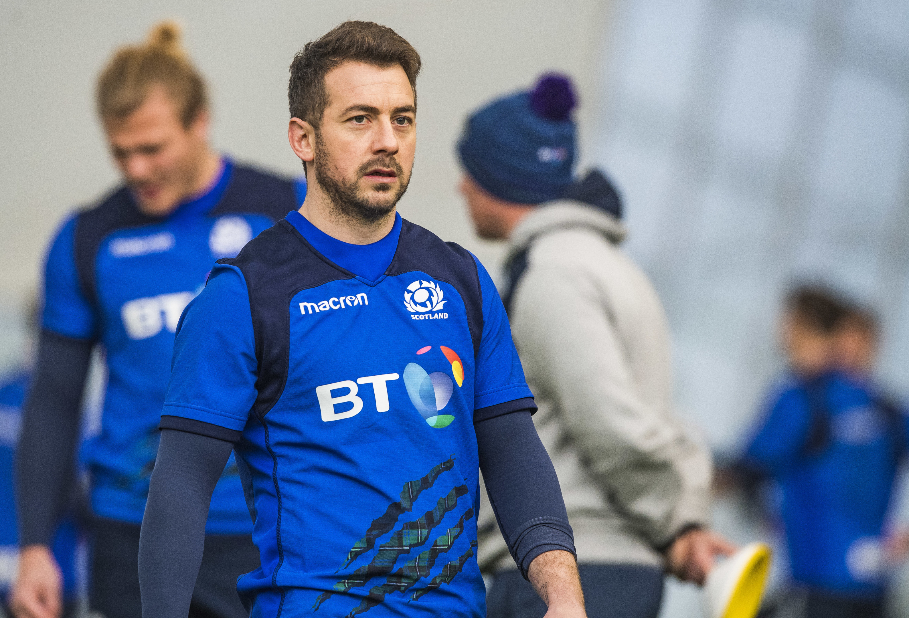 Greig Laidlaw was at Scotland training at Oriam less than 24 hours after playing for Clermont-Auvergne.