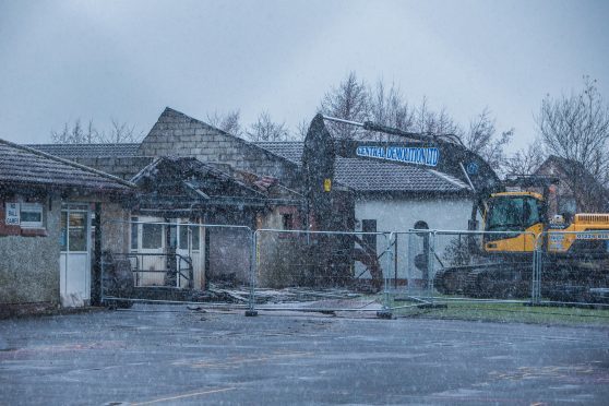 The scale of the damage caused by the fire at Cairneyhill Primary School was evident as the affected buildings were demolished.