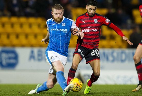 Brian Easton in action against Dundee.