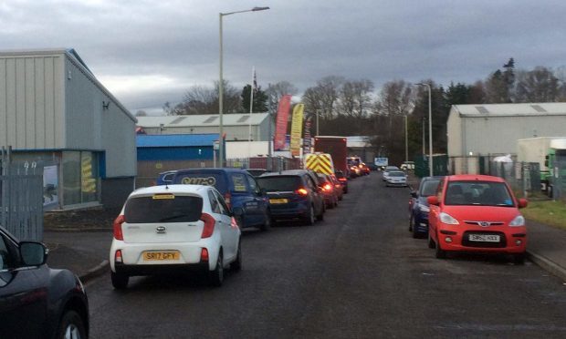 Traffic was said to be at a standstill for up to an hour on Friday afternoon.