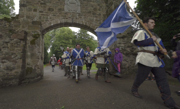 Participants in Tournament of Destiny, a medieval combat event held at Scone Palace in July 2017.
