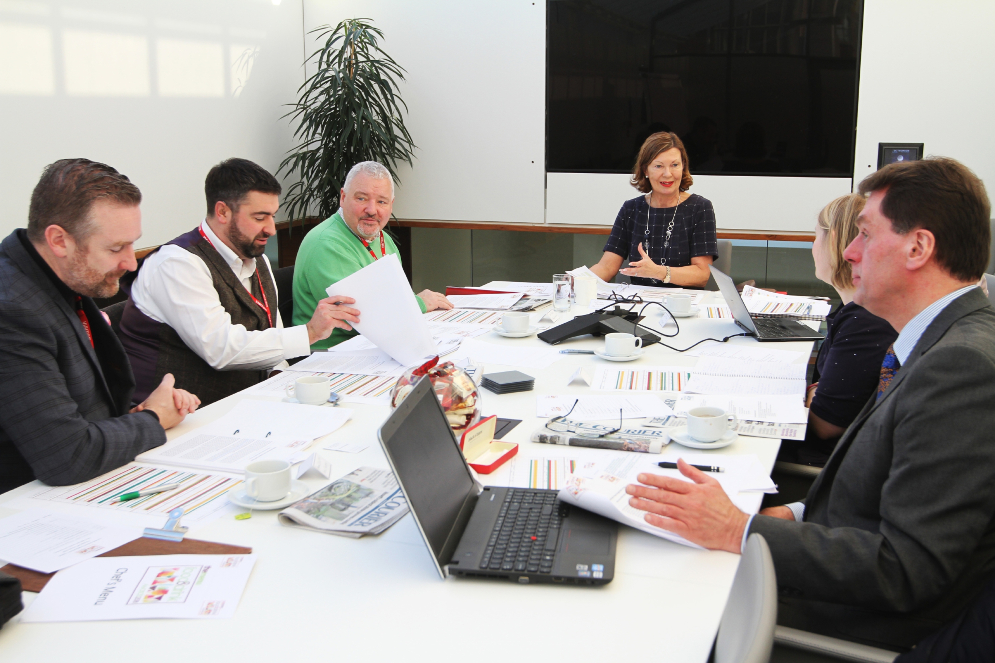 The judges meet to discuss the entries for the awards.