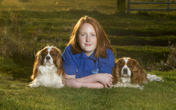 Megan Watson with her dogs Charlie and Ruby