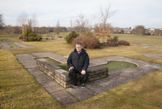 Tom O'Brien. secretary of the Forfar Community Council, at the crazy golf course next to Lochside Leisure Centre in Forfar.