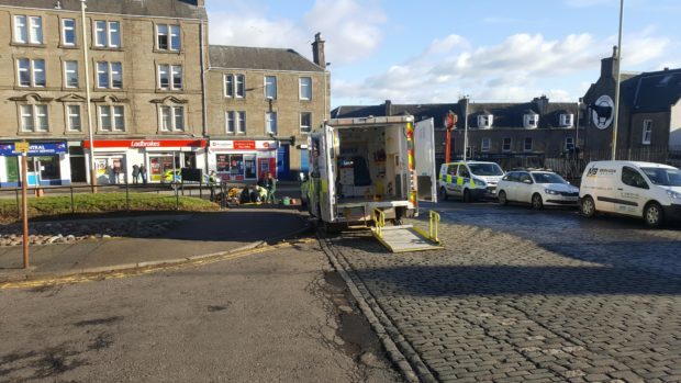 Police and ambulance at the scene last Friday