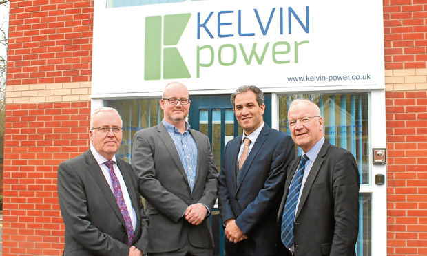 John Brennan and Alastair Brennan of Kelvin Power with VINCI Energies Rochdi Ziyat and Patrice Mantz.