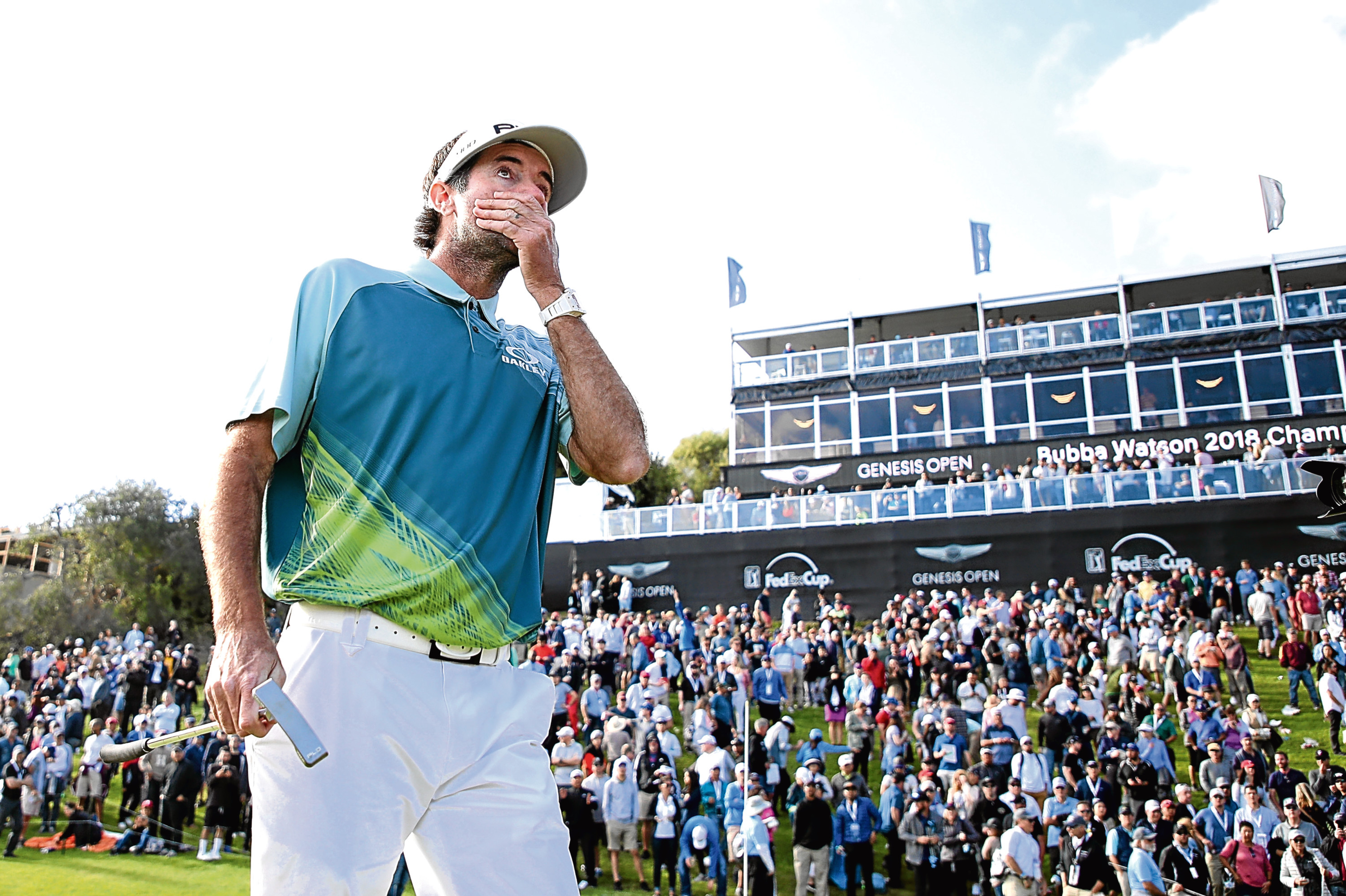 Bubba Watson is speechless at winning the Genesis Open, not about the ludicrous pace of play of his rivals.