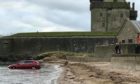 The car in the waters of Broughty Ferry Beach