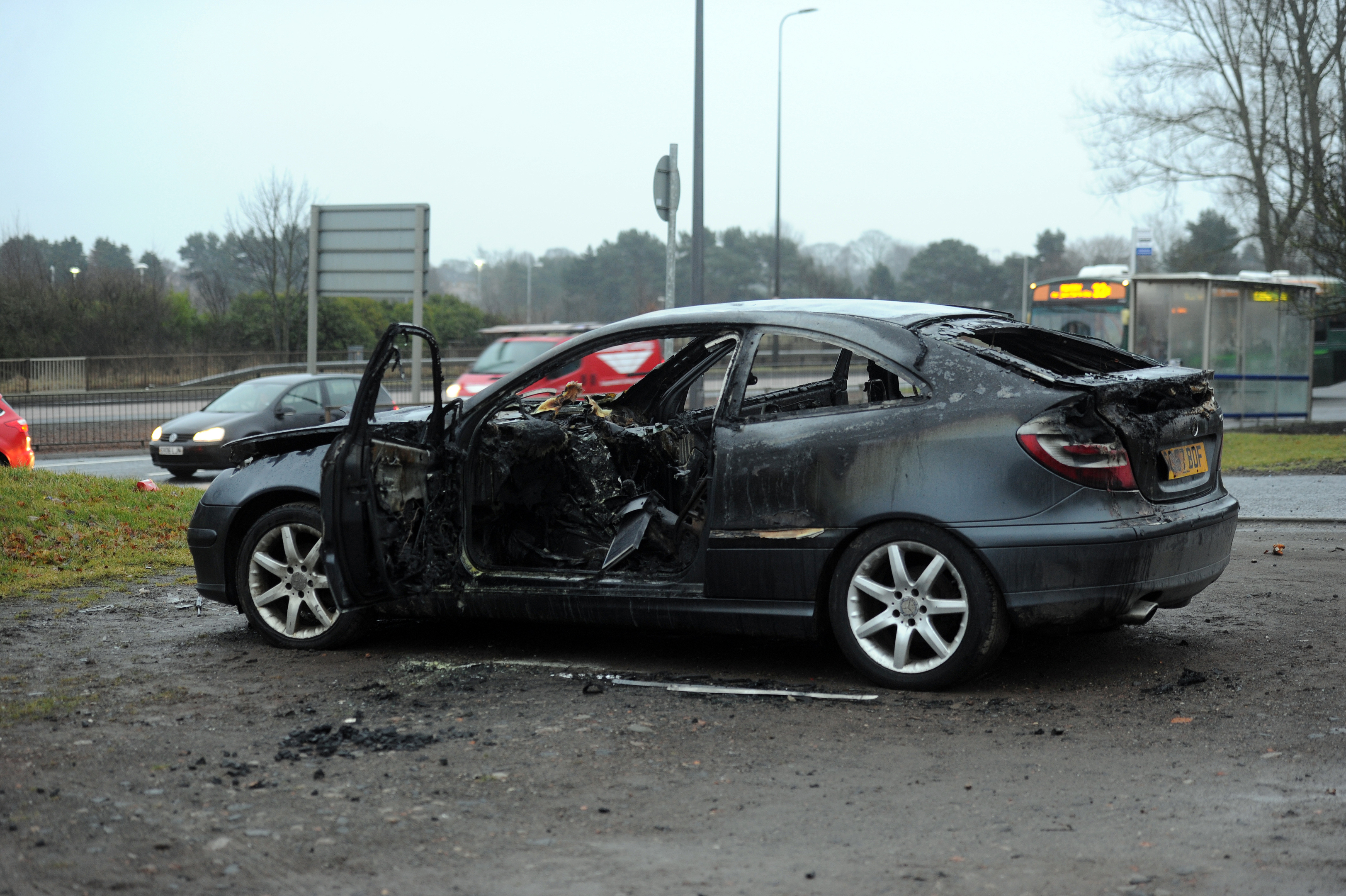 Over the weekend a car was burnt out in Caird Park next to Forfar Road.