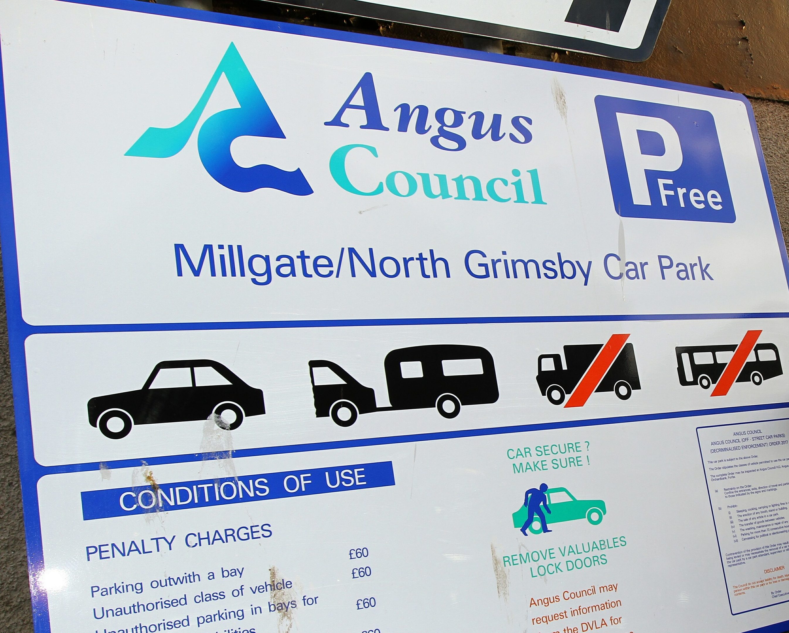 Angus parking charges were brought back in November.