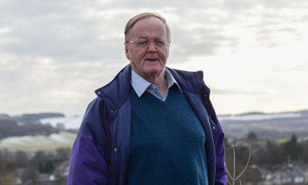 Andrew Arbuckle looks out over fields to the north of Cupar