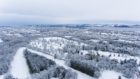 Bruce Duncan's aerial shot showing a blanket of snow across Dundee.