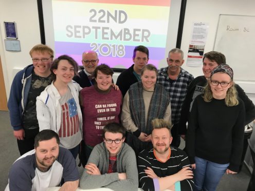 Dundee Pride board members and volunteers celebrate the launch date.