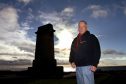 Ian Wren at the Arbroath war memorial.