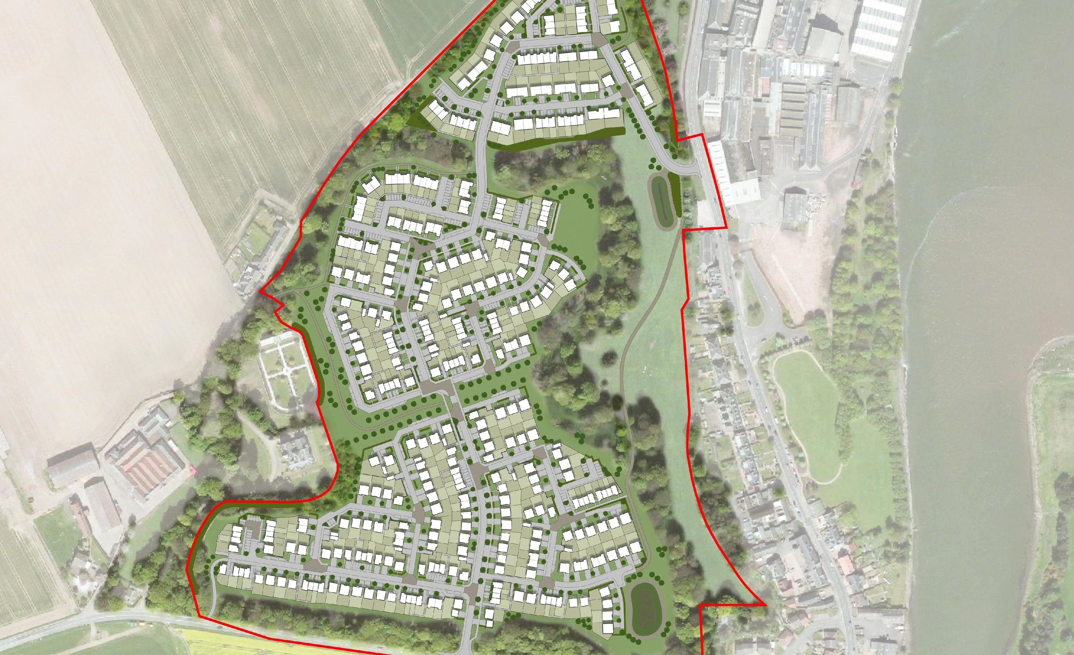 A map showing the proposed development in Guardbridge