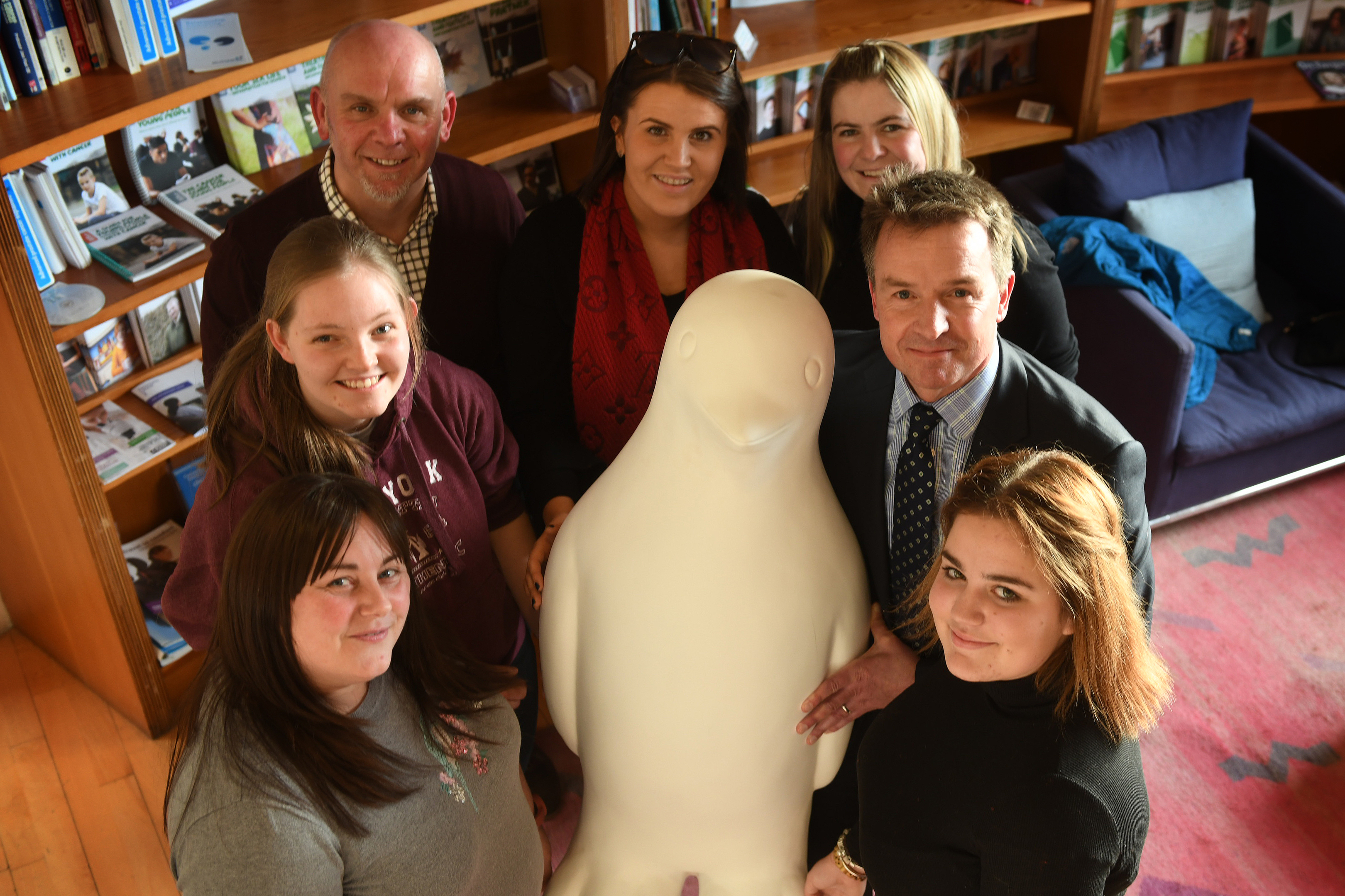 The Brechin Community Penguins crowdfunding group l to r - Jill Boni, Sarah Scorgie, Graeme Hodge, Rebecca Stott (Maggie's Dundee), Lynsey Gilbert, John Forster and Millie Burgin,