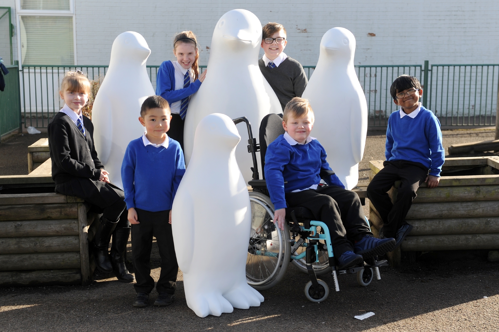 Neil Cooney dropped into Dundee's Our Lady's RC Primary School with a selection of penguin statues to mark the launch of his initiative to put mini penguins into schools and boost the education programme running in tandem with Maggies Penguin Parade.