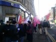 Protesters outside Stobswell's RBS branch on Albert Street