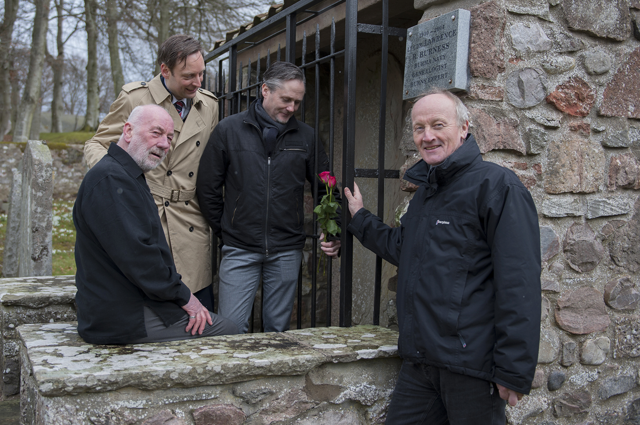 From left: Dave Ramsay, Liam Kerr, Alan Brown and Nigel Taylor launch the new Mearns Heritage Trail in the old kirkyard, Glenbervie.