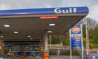 The Gulf petrol station on High Street, Cowdenbeath after the robbery