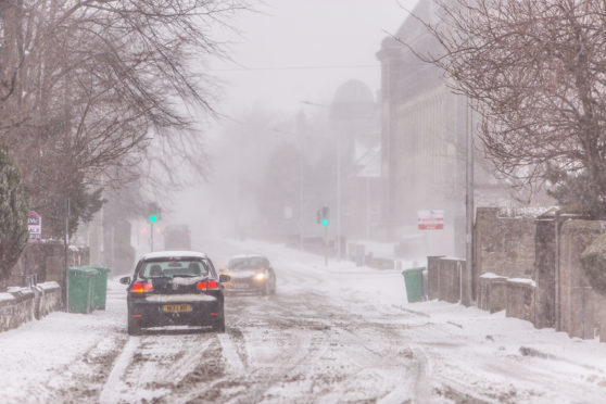 Kirkcaldy during snowy weather on Wednesday.