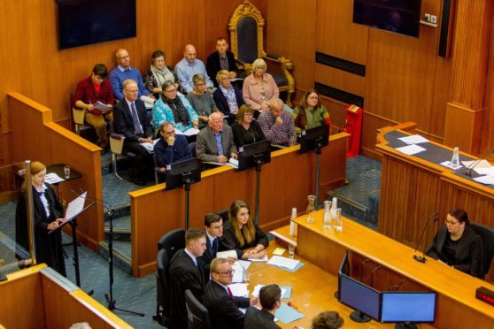 The Court Room at Dundee Sheriff Court during the "trial" of William Bury