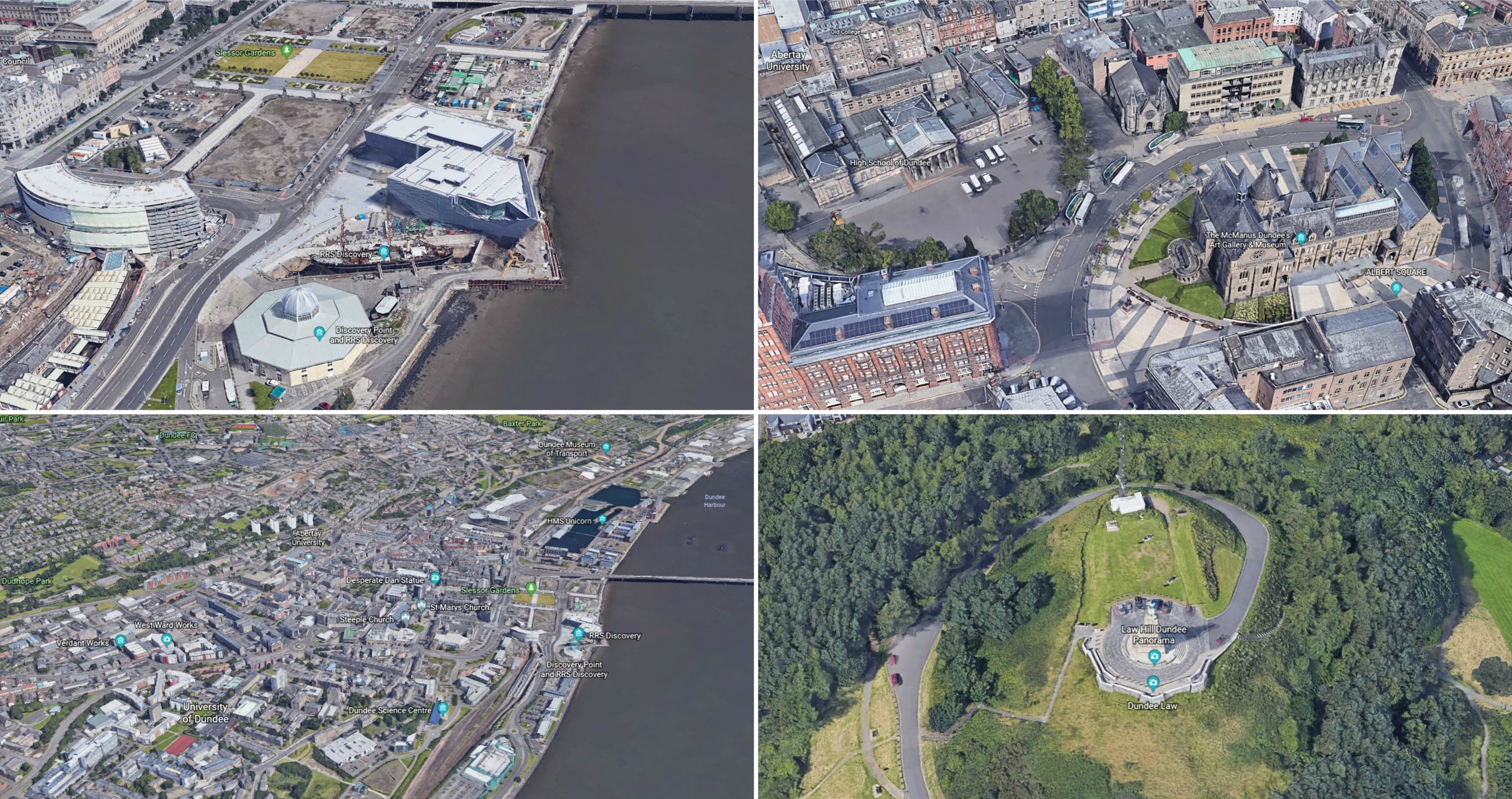 How Dundee looks on Google Earth in 3D.