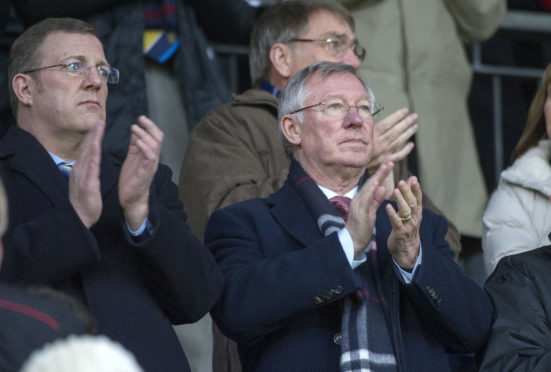 Sir Alex Ferguson at McDiarmid Park.