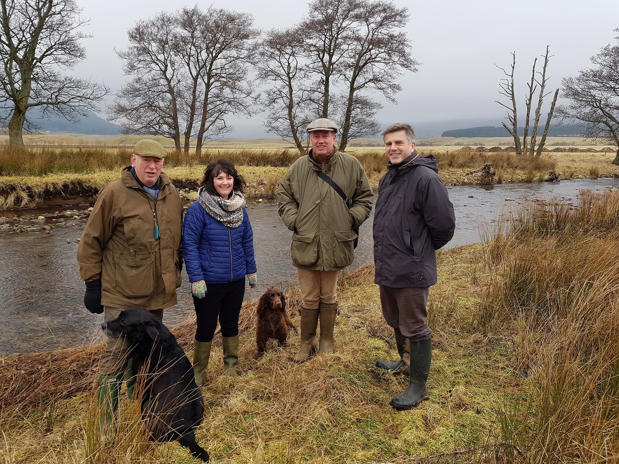 Tony Andrews (Chair- River South Esk Catchment Partnership) – Kelly Ann Dempsey (Programme Manager - River South Esk Catchment Partnership) Dee Ward (Rottal Estates) Craig MacIntyre (Esk Rivers & Fisheries Trust)