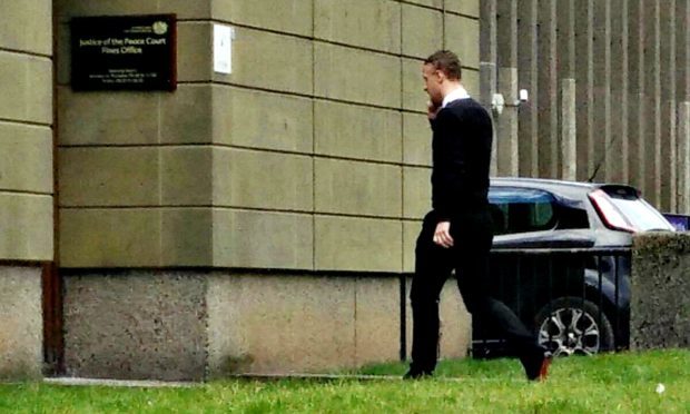 Leigh Griffiths arriving at the JP court in Dundee.