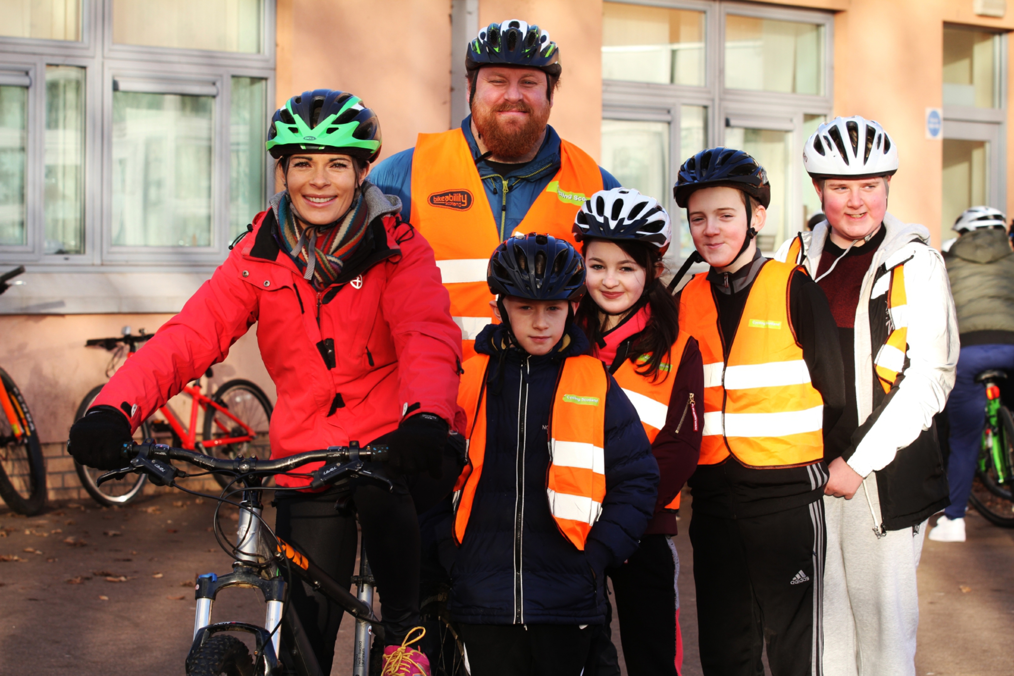 Pupils at Ballumbie Primary School enjoy a bikeability session with Grant Pettigrew and Gayle Ritchie.