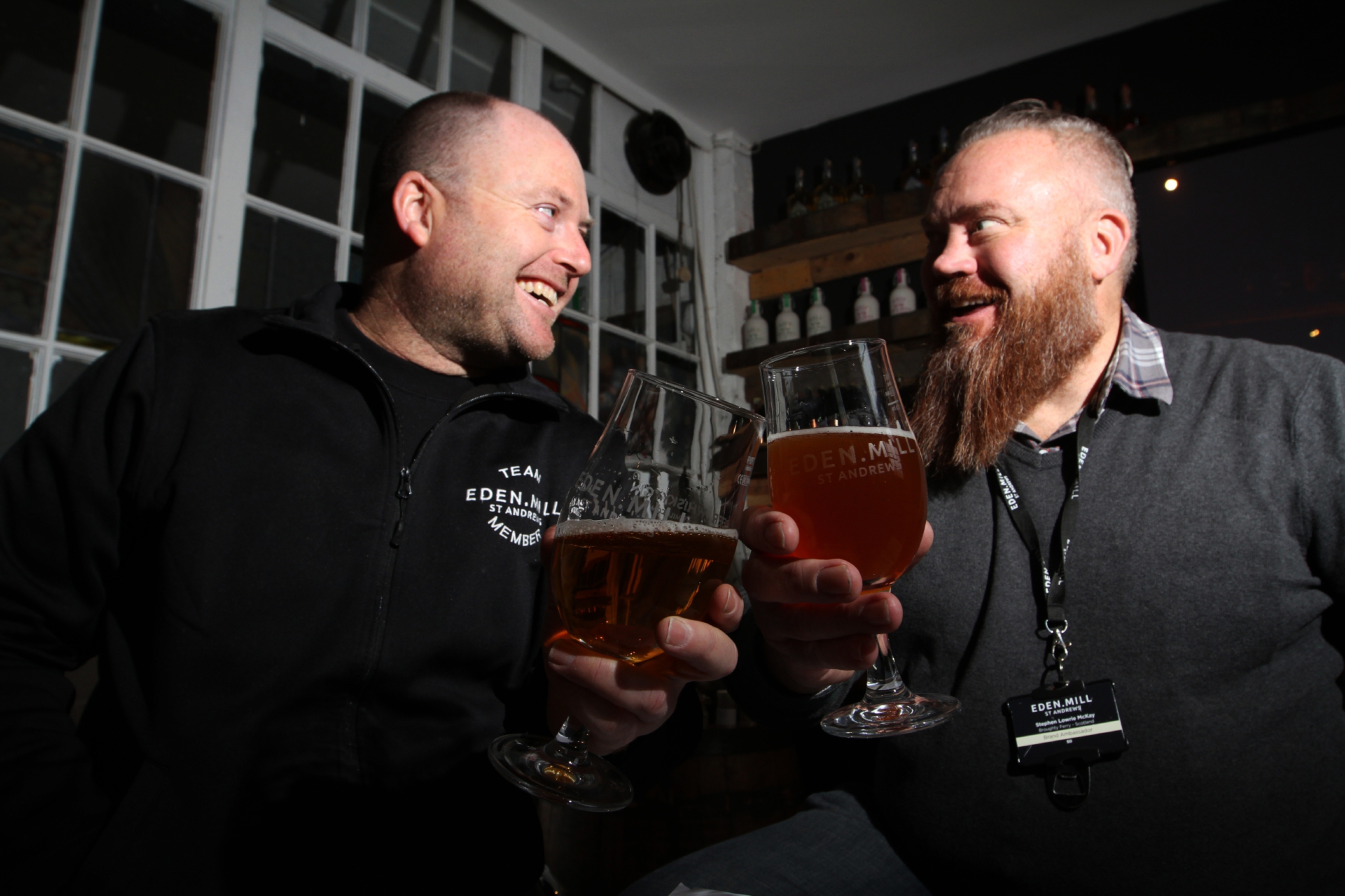 Eden Mill head brewer Darren Guiney and brand ambassador Steve Lowrie McKay in 2018