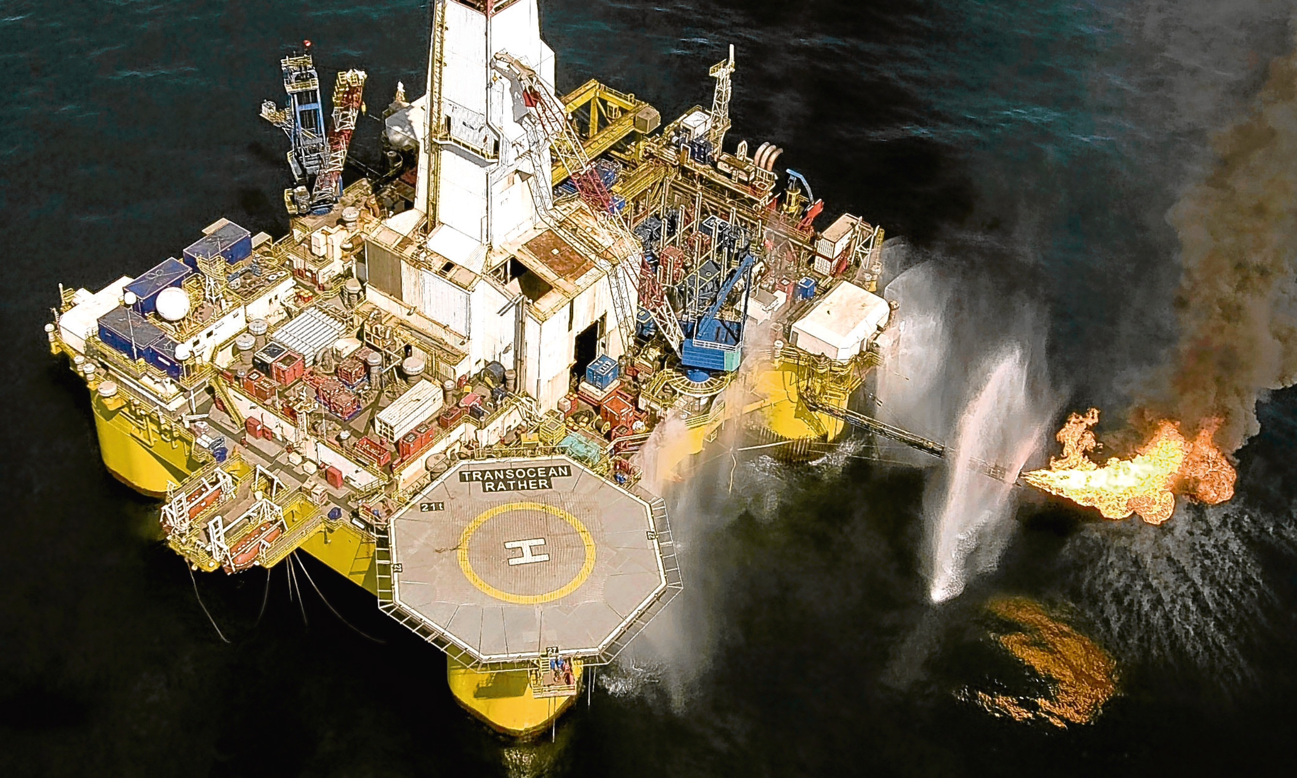 An oil rig in the North Sea