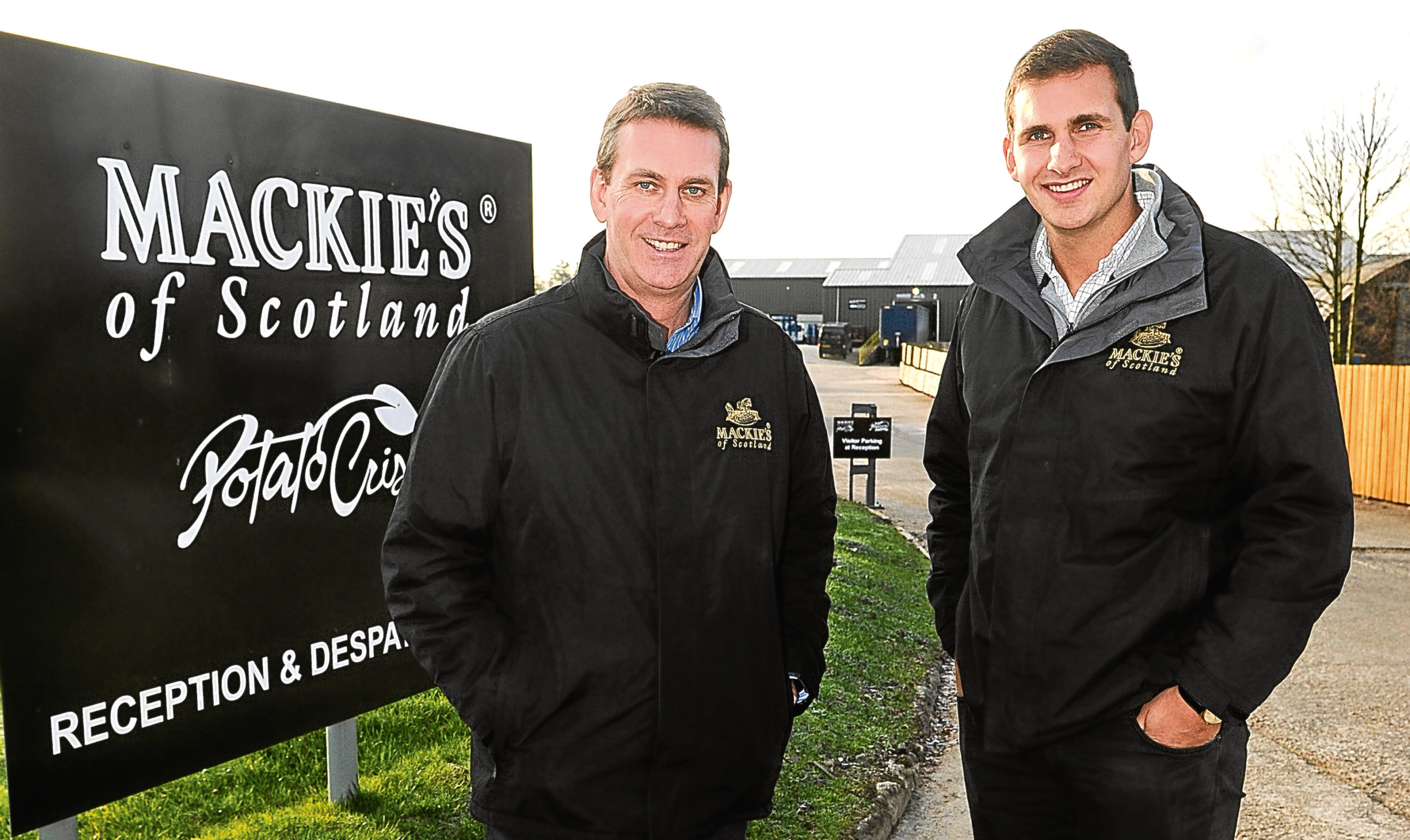 Managing director George Taylor with son and commercial director James Taylor at Mackie's of Taypack's factory at Errol Brickworks