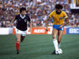 There are no pictures of the philosopher on file, so here is the Brazilian one in action against Scotland in the 1982 World Cup.