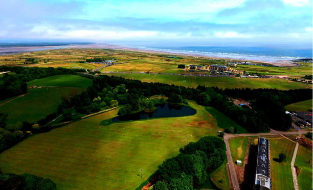 An aerial view of the site.