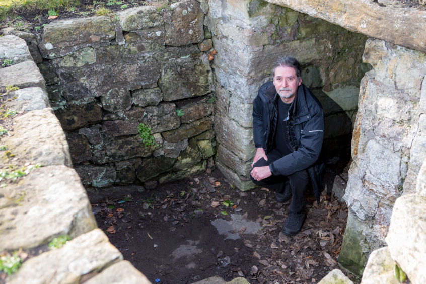 Richard Falconer in St Andrews Cathedral