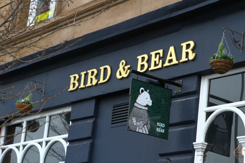 The sign of Bird & Bear bar.