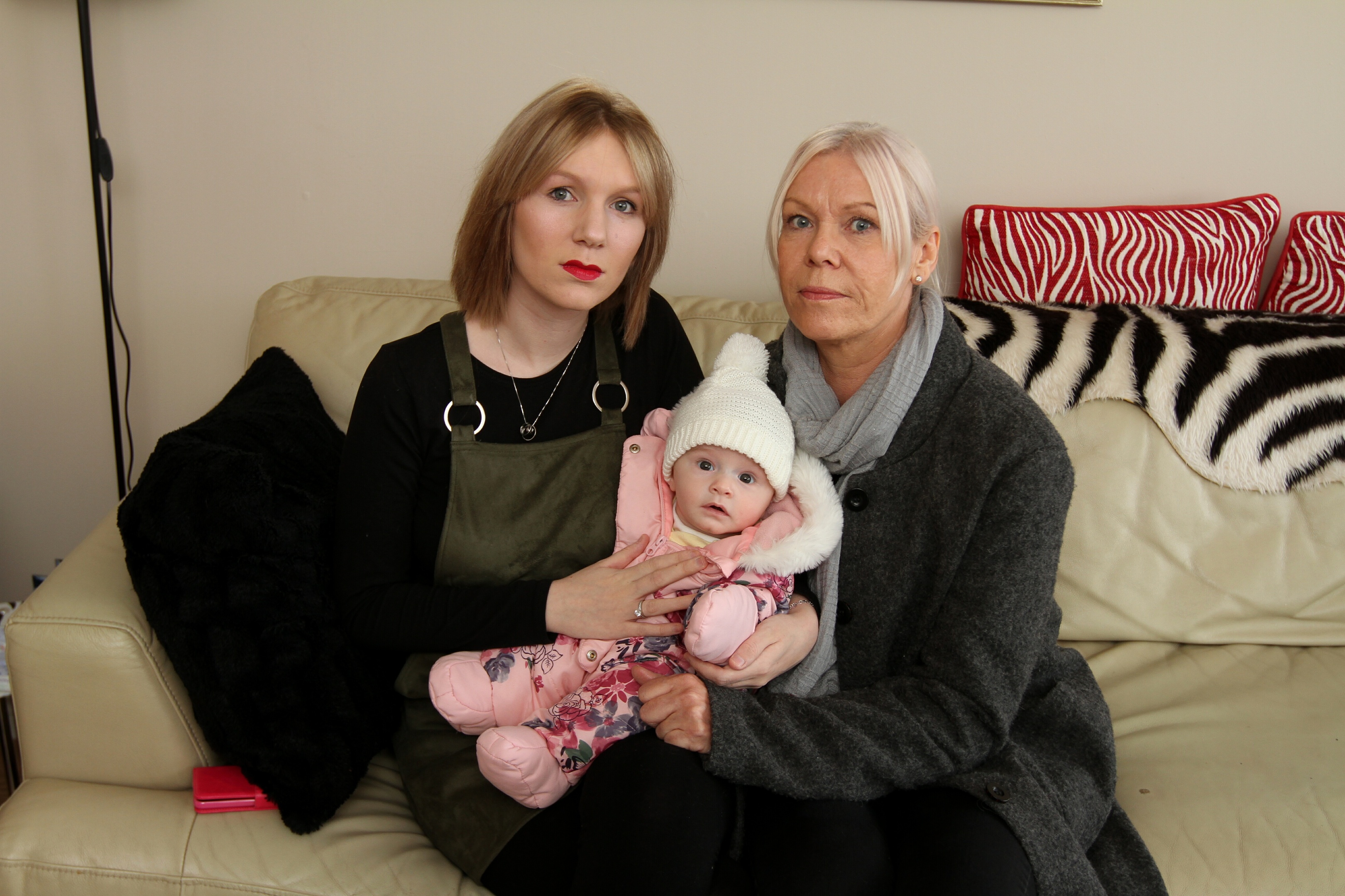 Siobhan, her baby daughter Milly-Rose and Jackie  have been living without gas since March 7.