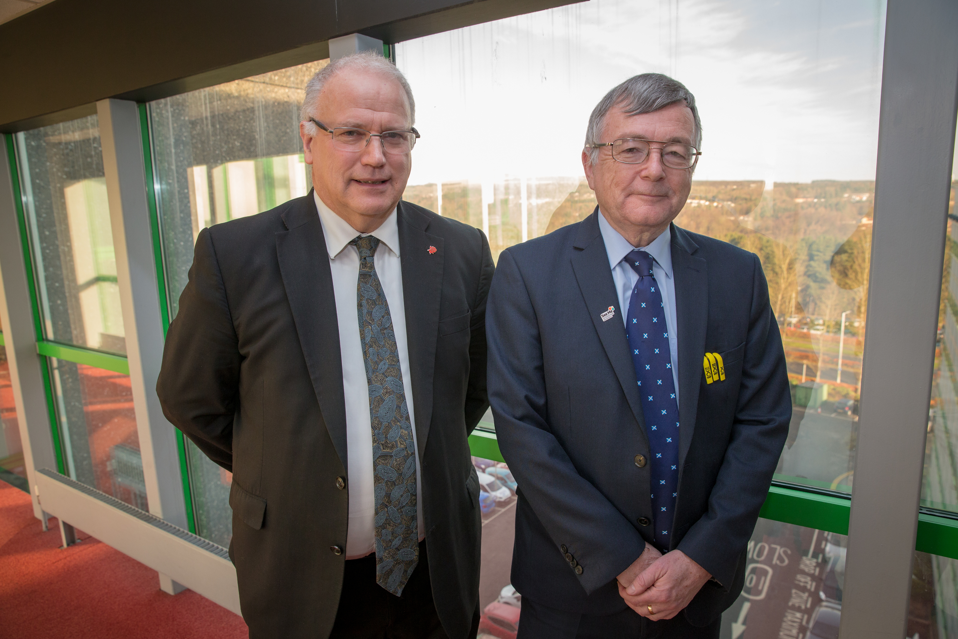 Joint Council leaders David Ross and David Alexander at Fife House in Glenrothes.