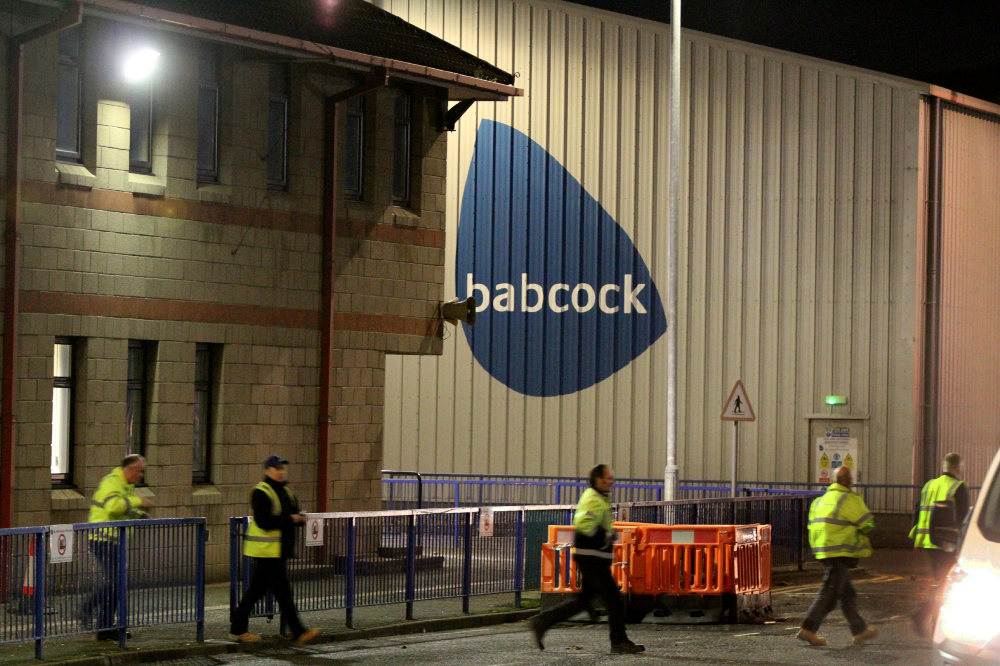 Babcock workers leaving the yard after the last round of redundancies were announced in November.