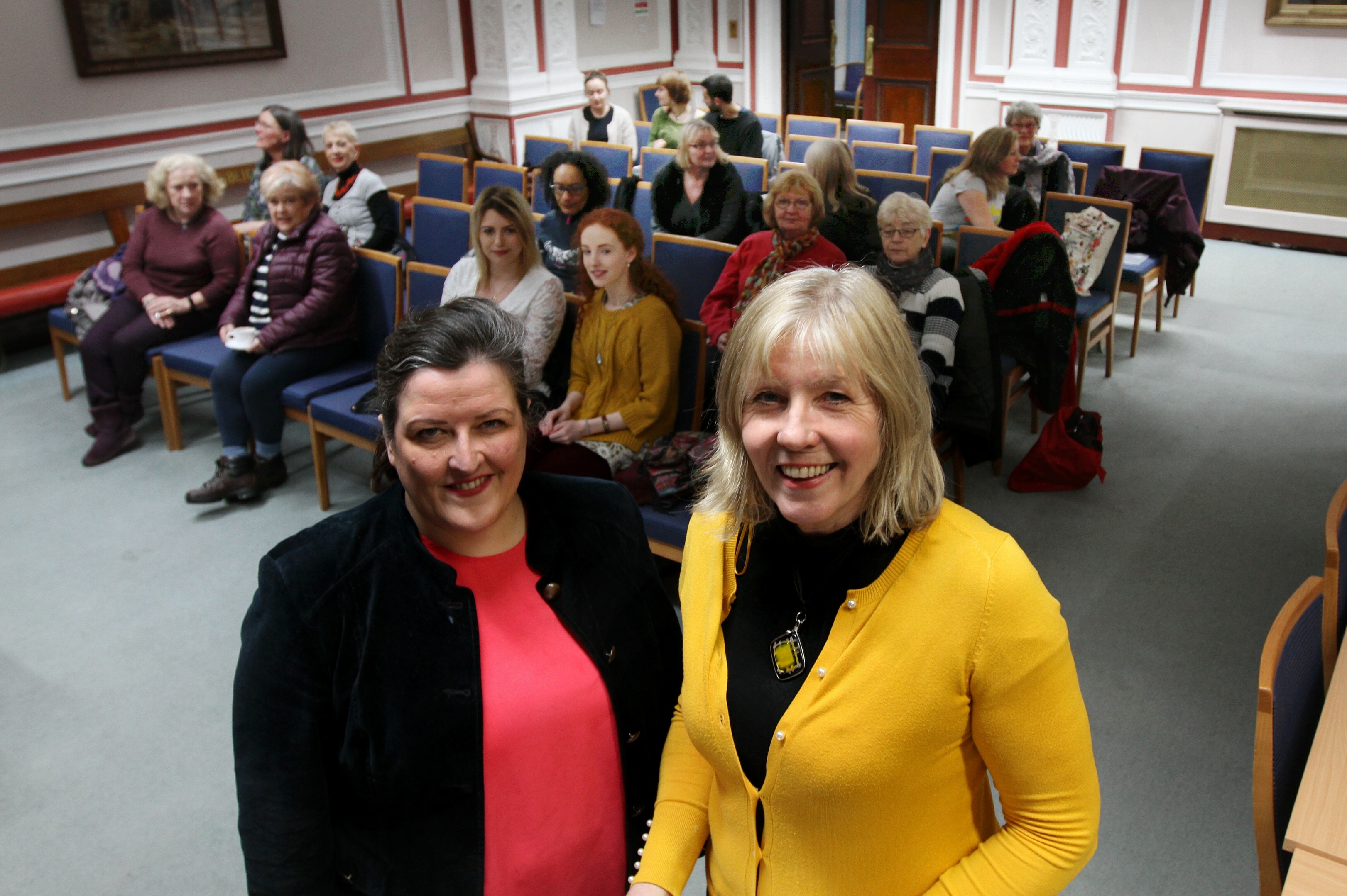 Councillors Lynne Short and Anne Rendall before their talk at Dundee Women's Festival in 2018.